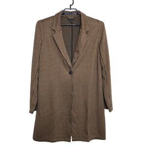 J. Jill Wearever Houndstooth Jacket Size Small Brown Black One Button Academia